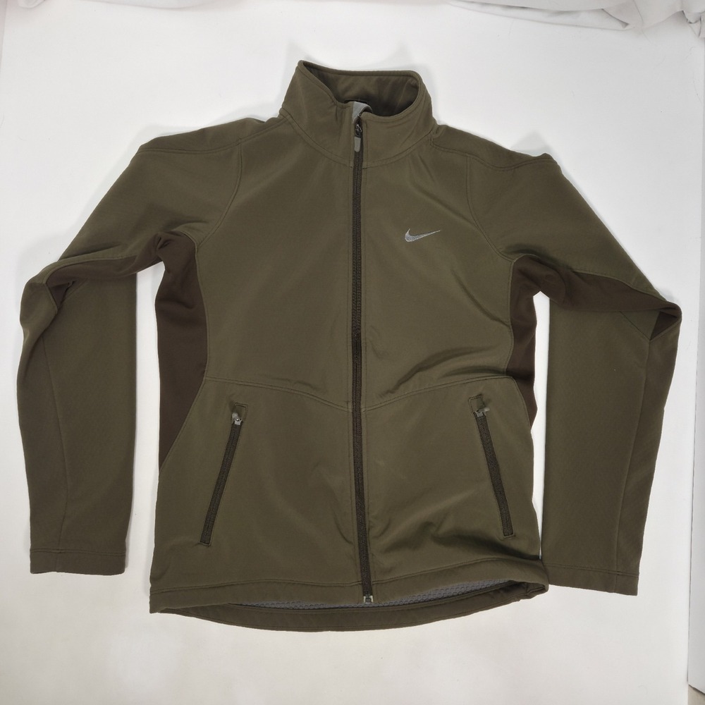 Nike Better World Full Zip Light Jacket Men's Green Medium Gray Waffle Lined